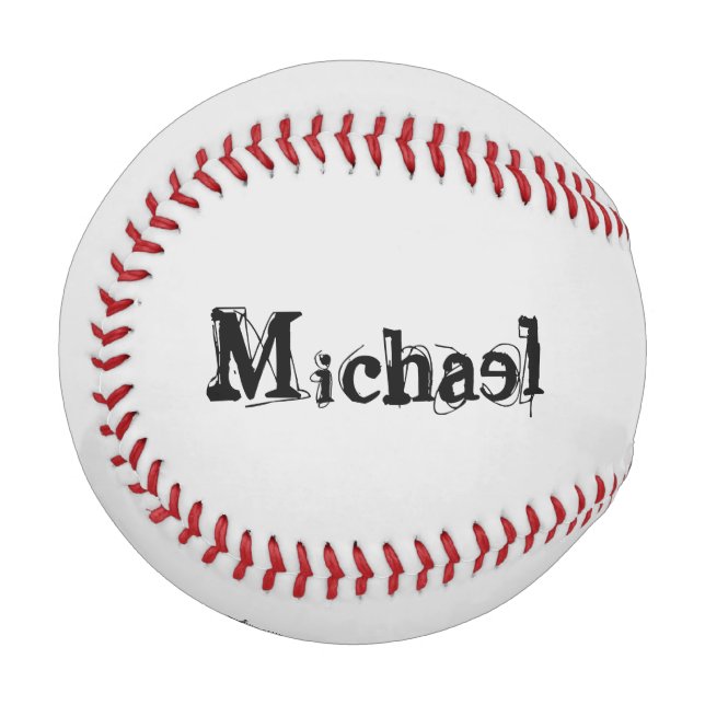 Minimalistischer moderner Monogramm-Name schwarz g Baseball (Vorderseite Links)