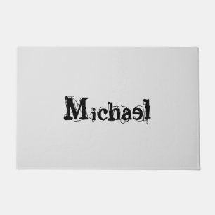 Minimalistischer moderner Monogramm-Name schwarz g Fußmatte
