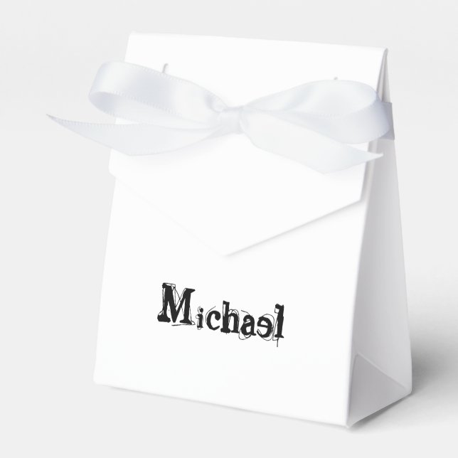 Minimalistischer moderner Monogramm-Name schwarz g Geschenkschachtel (Vorderseite)