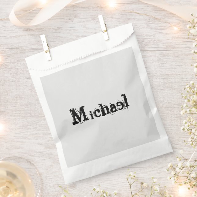 Minimalistischer moderner Monogramm-Name schwarz g Geschenktütchen (Ausgeschnitten)