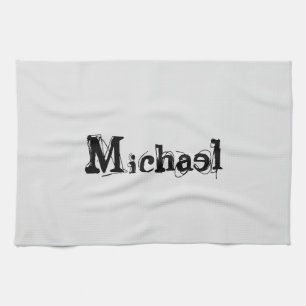 Minimalistischer moderner Monogramm-Name schwarz g Geschirrtuch