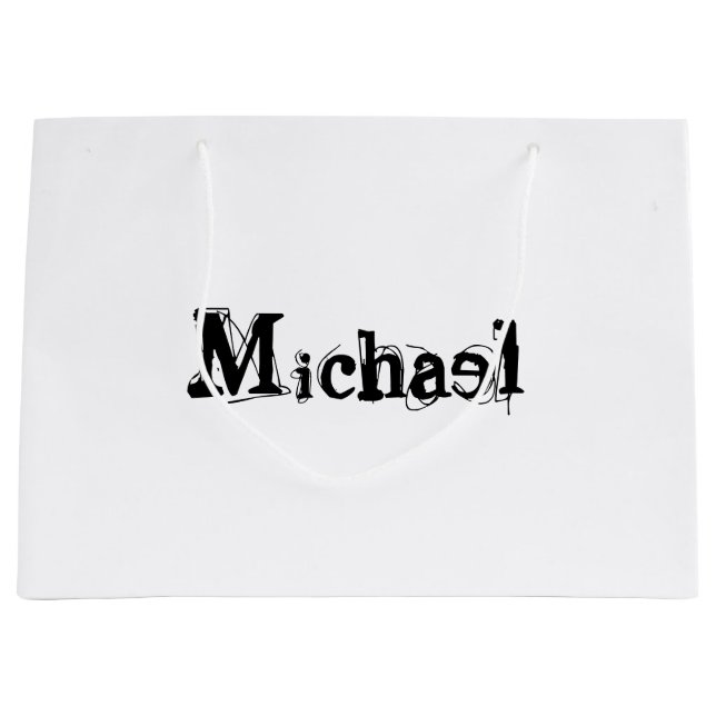 Minimalistischer moderner Monogramm-Name schwarz g Große Geschenktüte (Vorderseite)