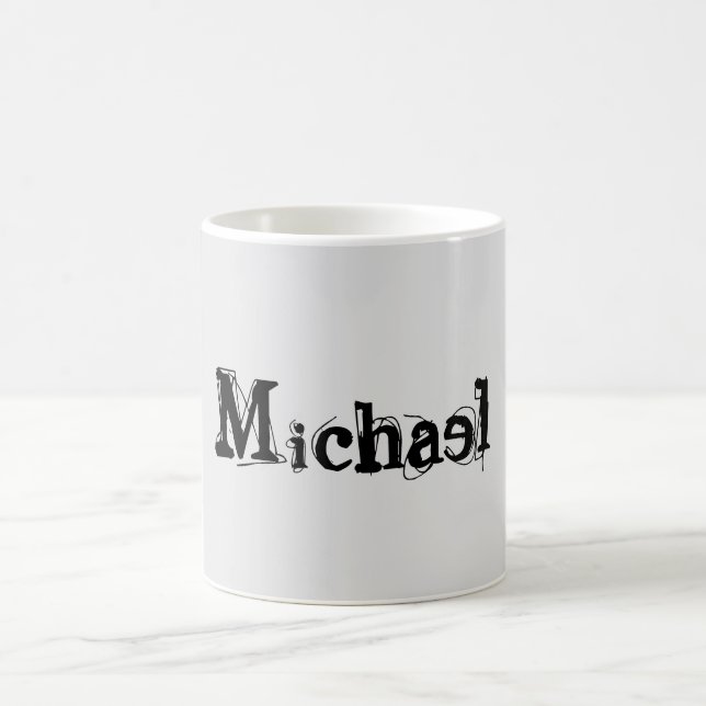 Minimalistischer moderner Monogramm-Name schwarz g Kaffeetasse (Mittel)