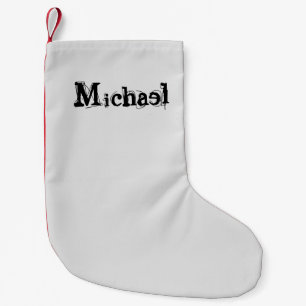 Minimalistischer moderner Monogramm-Name schwarz g Kleiner Weihnachtsstrumpf