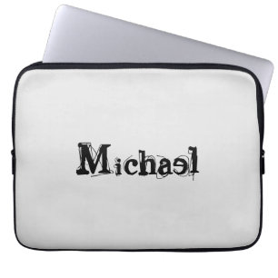 Minimalistischer moderner Monogramm-Name schwarz g Laptopschutzhülle