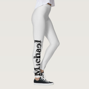 Minimalistischer moderner Monogramm-Name schwarz g Leggings