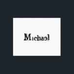 Minimalistischer moderner Monogramm-Name schwarz g Leinwanddruck<br><div class="desc">Minimalistische moderne Monogramm Name schwarz grau. Personalisierbarer individuelle Name in schwarz auf grau.</div>