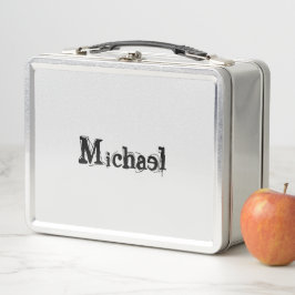 Minimalistischer moderner Monogramm-Name schwarz g Metall Brotdose