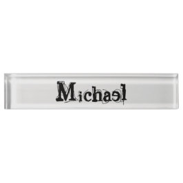Minimalistischer moderner Monogramm-Name schwarz g Namensplakette
