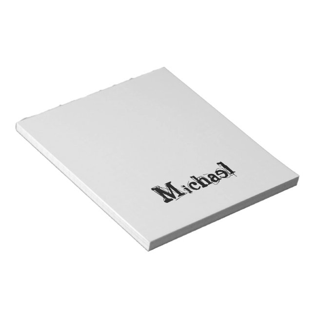 Minimalistischer moderner Monogramm-Name schwarz g Notizblock (angewinkelt)