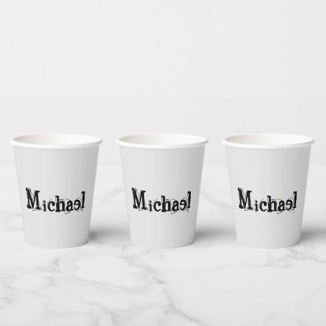 Minimalistischer moderner Monogramm-Name schwarz g Pappbecher (Multi)
