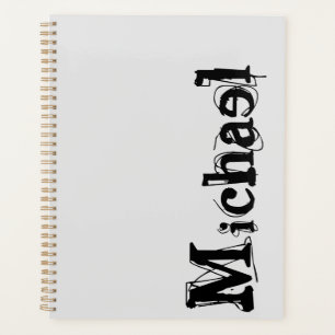 Minimalistischer moderner Monogramm-Name schwarz g Planer