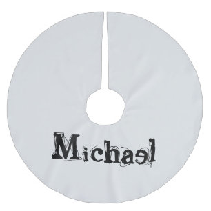 Minimalistischer moderner Monogramm-Name schwarz g Polyester Weihnachtsbaumdecke