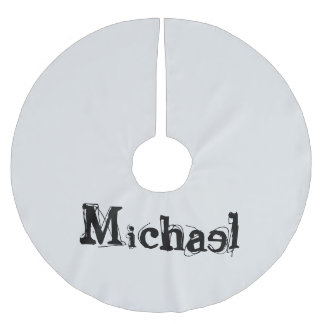 Minimalistischer moderner Monogramm-Name schwarz g Polyester Weihnachtsbaumdecke