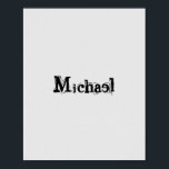 Minimalistischer moderner Monogramm-Name schwarz g Poster<br><div class="desc">Minimalistische moderne Monogramm Name schwarz grau. Personalisierbarer individuelle Name in schwarz auf grau.</div>