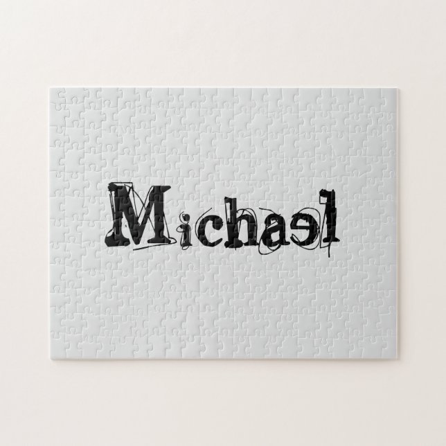 Minimalistischer moderner Monogramm-Name schwarz g Puzzle (Horizontal)