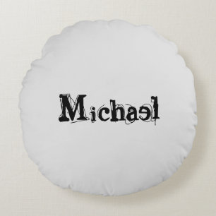 Minimalistischer moderner Monogramm-Name schwarz g Rundes Kissen