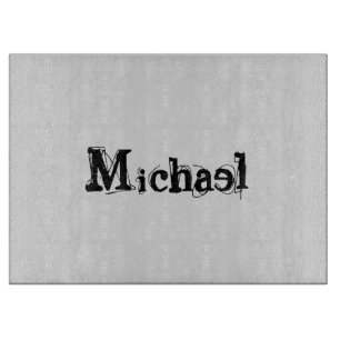 Minimalistischer moderner Monogramm-Name schwarz g Schneidebrett