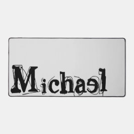 Minimalistischer moderner Monogramm-Name schwarz g Schreibtischunterlage
