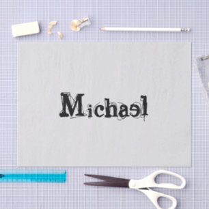 Minimalistischer moderner Monogramm-Name schwarz g Seidenpapier