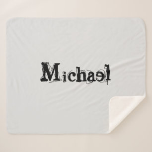 Minimalistischer moderner Monogramm-Name schwarz g Sherpadecke