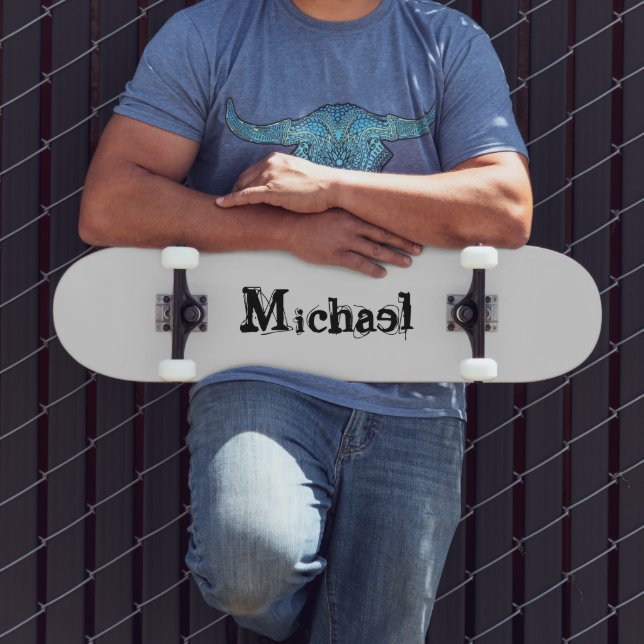 Minimalistischer moderner Monogramm-Name schwarz g Skateboard (Außenbereich 3)