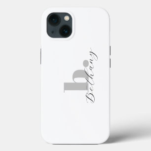 Minimalistischer moderner Monogramm-Schriftname iPhone 13 Hülle