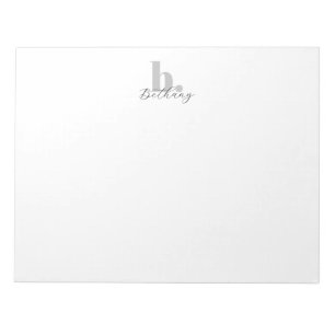 Minimalistischer moderner Monogramm-Schriftname Notizblock