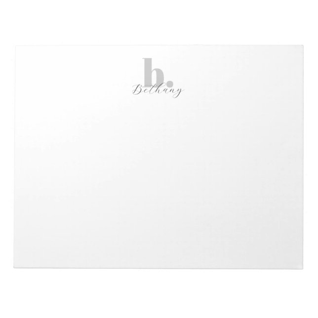Minimalistischer moderner Monogramm-Schriftname  Notizblock (Vorderseite)