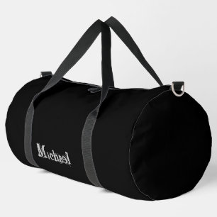 Minimalistischer moderner Monogrammname Schwarz-we Duffle Bag
