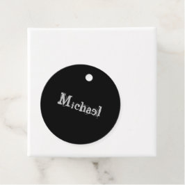 Minimalistischer moderner Monogrammname Schwarz-we Geschenkanhänger
