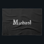 Minimalistischer moderner Monogrammname Schwarz-we Geschirrtuch<br><div class="desc">Minimalistischer moderner Monogrammname Schwarz-weiß. Anpassbarer individuelle Name in schwarzer Farbe.</div>