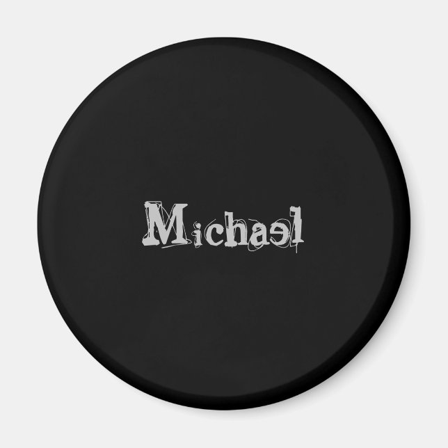 Minimalistischer moderner Monogrammname Schwarz-we Magnet (Vorne)