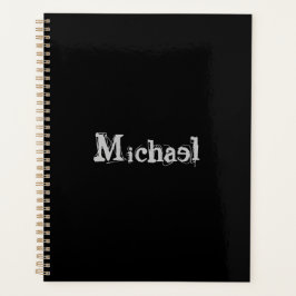 Minimalistischer moderner Monogrammname Schwarz-we Planer