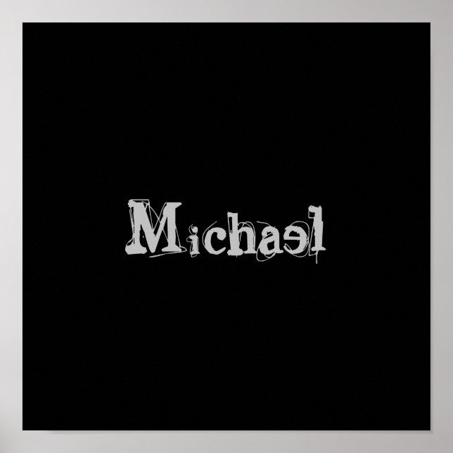 Minimalistischer moderner Monogrammname Schwarz-we Poster (Vorne)