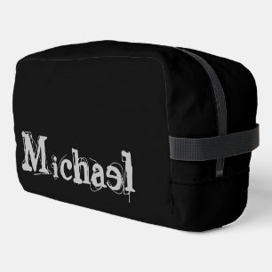 Minimalistischer moderner Monogrammname Schwarz-we Waschbeutel