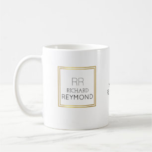 Minimalistischer moderner Name & Initialen auf ele Kaffeetasse