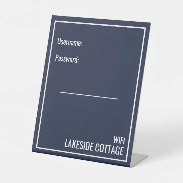 Minimalistischer moderner Navy Blue Vacacation Ver Sockelschild (Vorderseite)