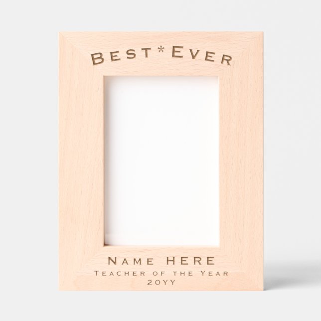 Minimalistischer, moderner Personalisiert bester L Geätzte Rahmen (Vorderseite)