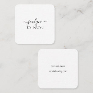 Minimalistischer, moderner Personalisierter Name Quadratische Visitenkarte