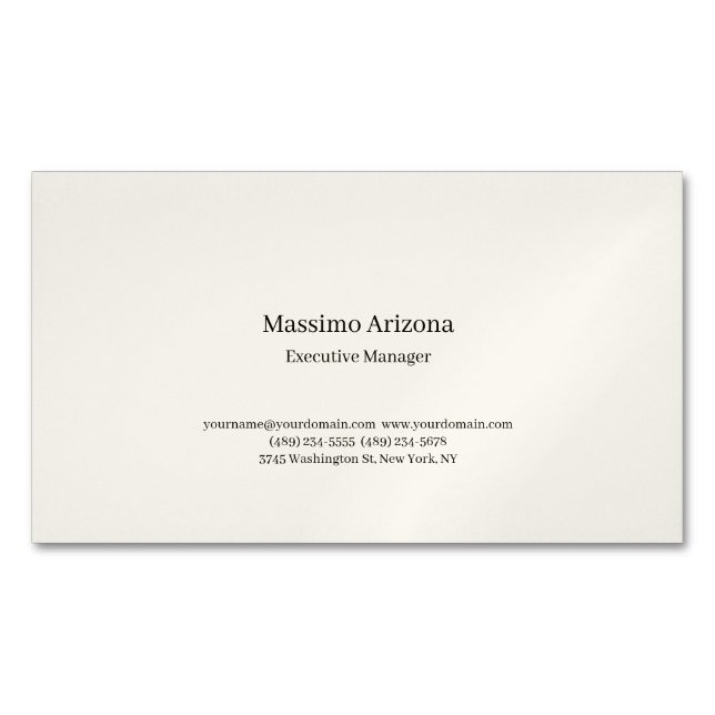 Minimalistischer moderner Plain  Magnetische Visitenkarte (Vorderseite)