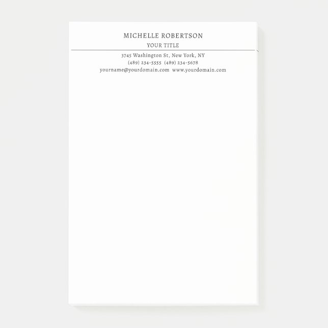 Minimalistischer moderner professioneller kreative post-it klebezettel (Vorderseite)