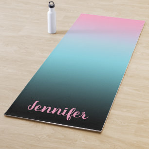 Minimalistischer moderner rosa Himmelblau- und Sch Yogamatte