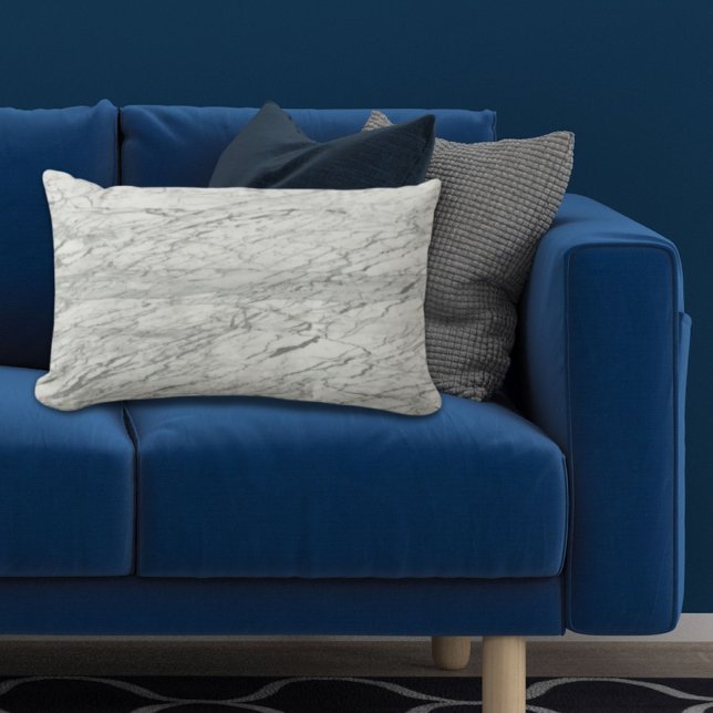 minimalistischer, moderner, schick-grau Marmor Lendenkissen (minimalist stylish modern chic grey marble lumbar pillow)