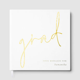 Minimalistischer moderner Script Grad Abschluss Gästebuch