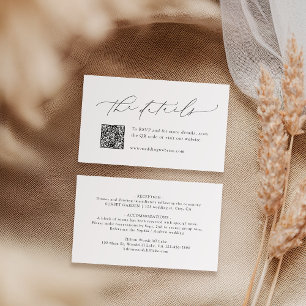 Minimalistischer moderner Script QR Code Hochzeitd Platzkarte