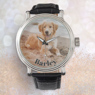Minimalistischer moderner stilvoller Foto-Name für Armbanduhr