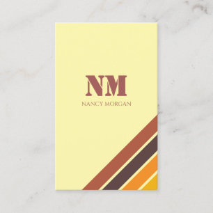 Minimalistischer moderner Streifenmonogramm Visitenkarte