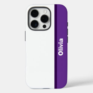Minimalistischer moderner Streifenname oder Monogr iPhone 16 Pro Hülle