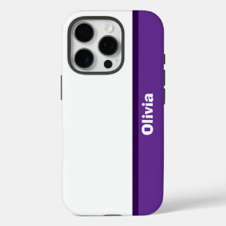 Minimalistischer moderner Streifenname oder Monogr iPhone 16 Pro Hülle